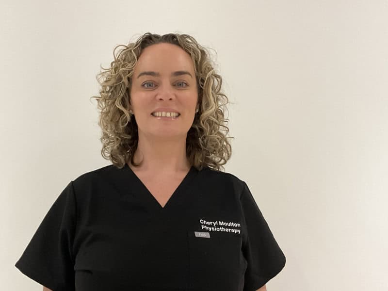Cheryl Moulton, experienced physiotherapist based in Lower Heswall on the Wirral, with over 20 years of NHS and private practice experience