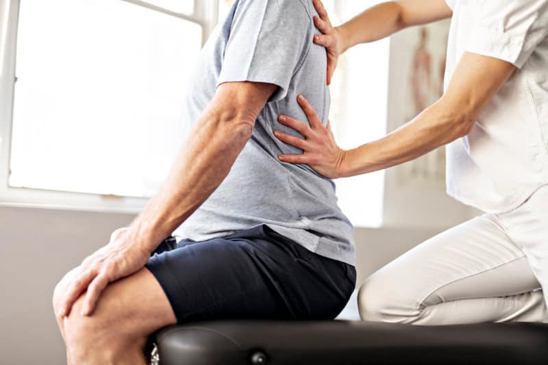 Patient receiving one-to-one physiotherapy treatment and rehabilitation at a private clinic on the Wirral